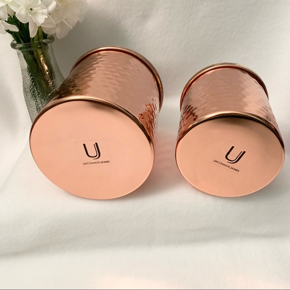 Uncommon James Hammered Copper Canisters Wood Lids - Picture 5 of 7